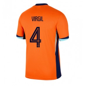 Holland Virgil van Dijk #4 Replika Hjemmebanetrøje EM 2024 Kortærmet